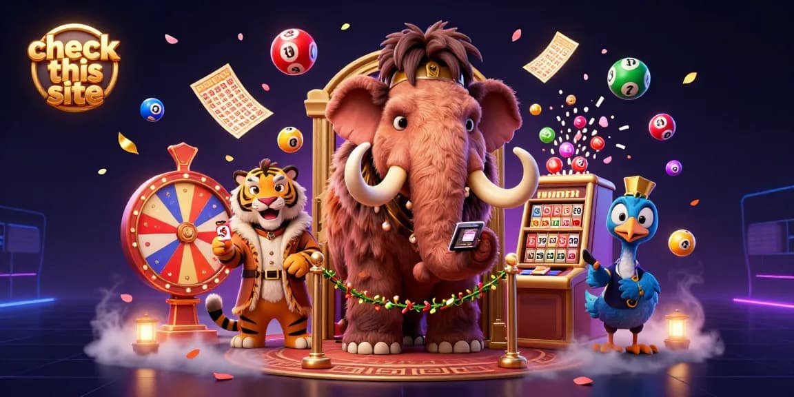 Engage with vibrant casino fun in this colorful illustration showcasing characters as they check this site with excitement.
