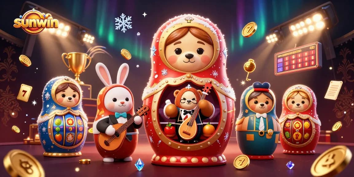 Experience thrilling casino action with sunwin as bears reveal jackpot symbols in dynamic illustration.