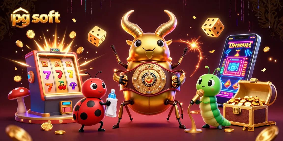 Spin and win with pg soft in this vibrant casino-themed illustration featuring dynamic slot game elements.