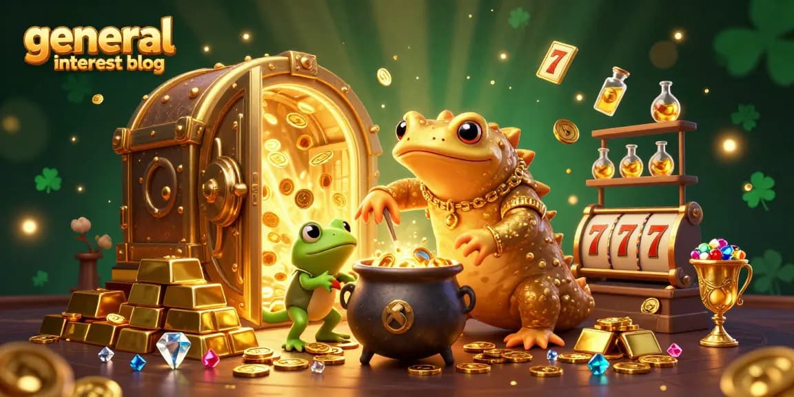 Experience thrilling casino magic at the general interest blog with golden themes and vibrant characters.