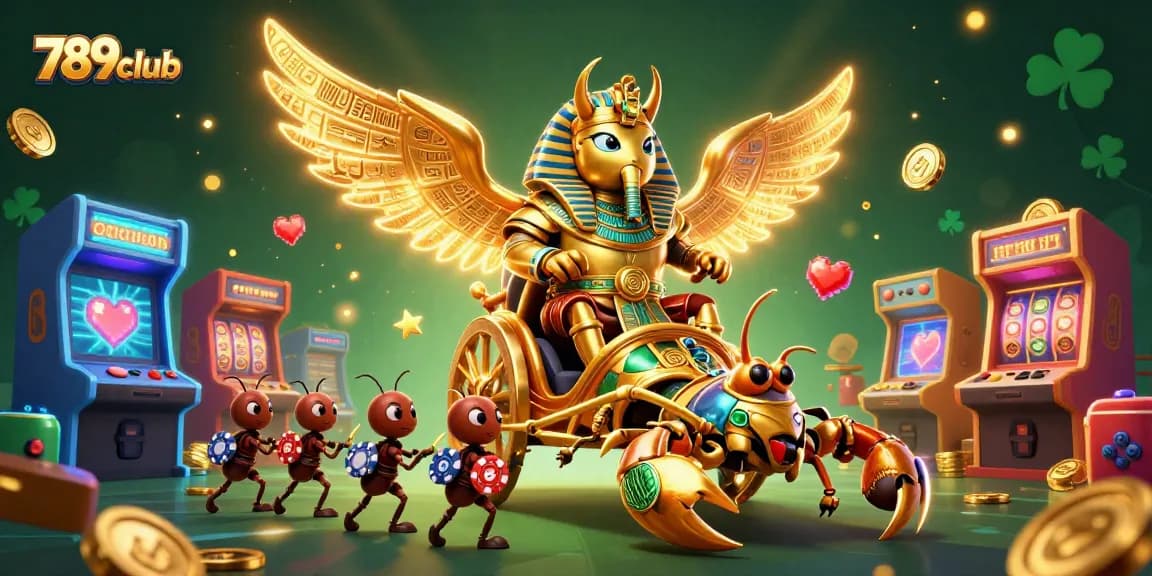 Engage in thrilling slots with 789club's dazzling casino scene featuring vibrant 3D characters.