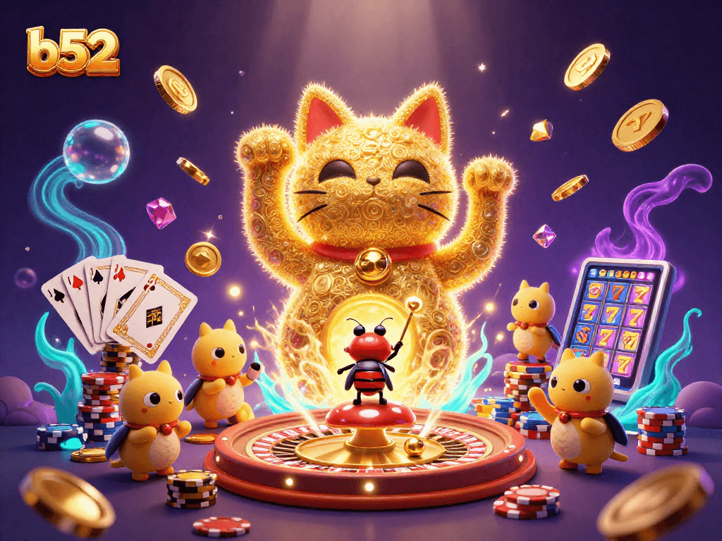 Experience thrilling wins at b52 with a giant lucky cat, while playing exciting casino games!