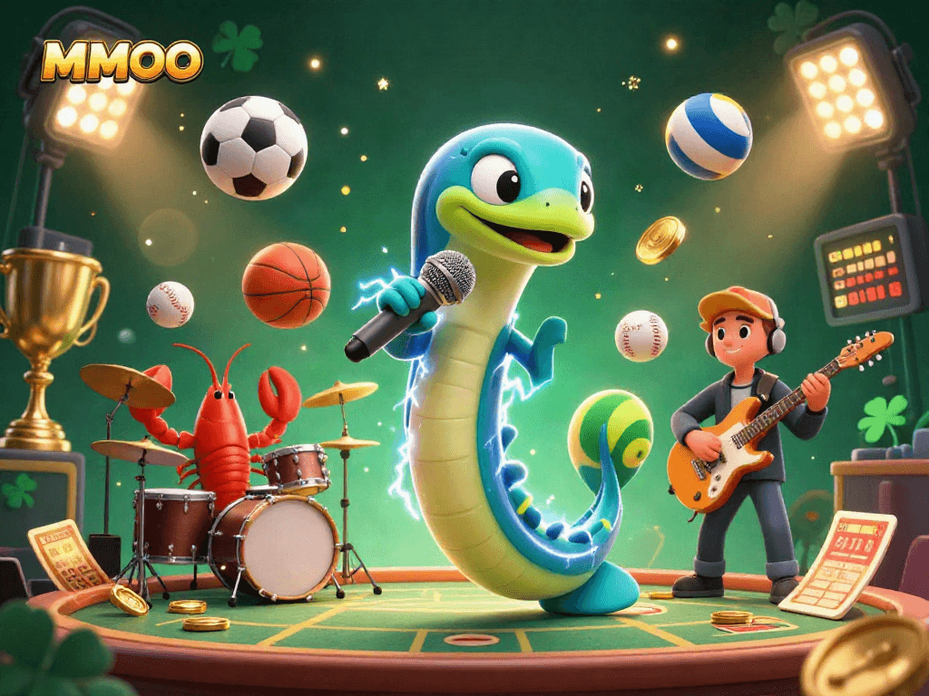 Experience MMOO sports betting excitement in this underwater casino, featuring vibrant characters.