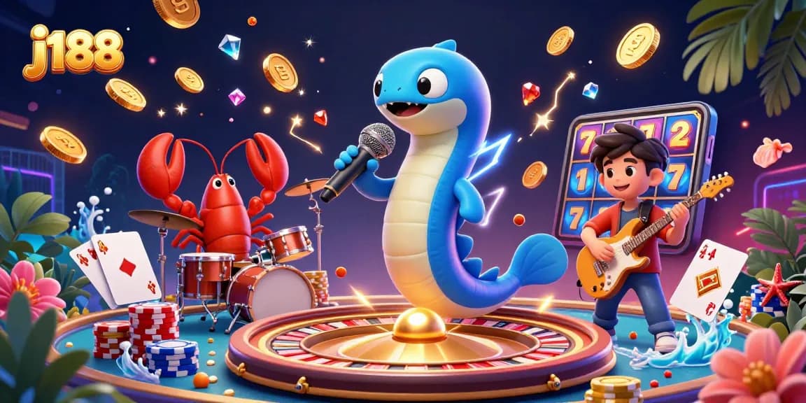Get ready to win big at j188 as an electric eel DJ energizes the underwater casino stage.