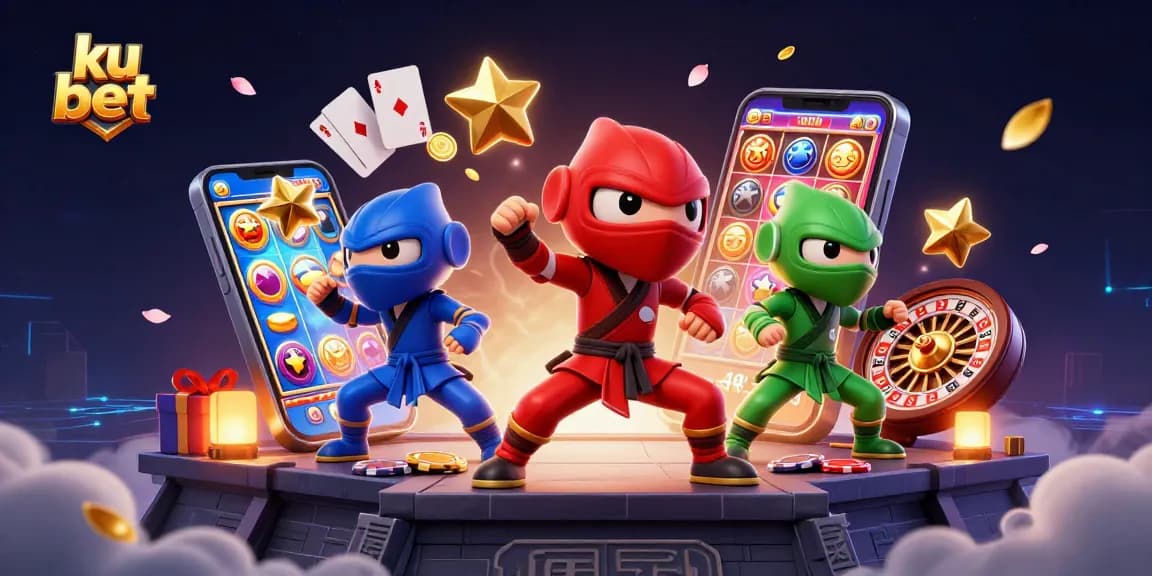 Join the exciting action of ku bet with colorful slot games and dynamic chameleon ninjas.