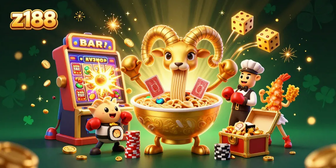 Place your bets with z188 at a vibrant casino scene featuring engaging characters and exciting game elements.