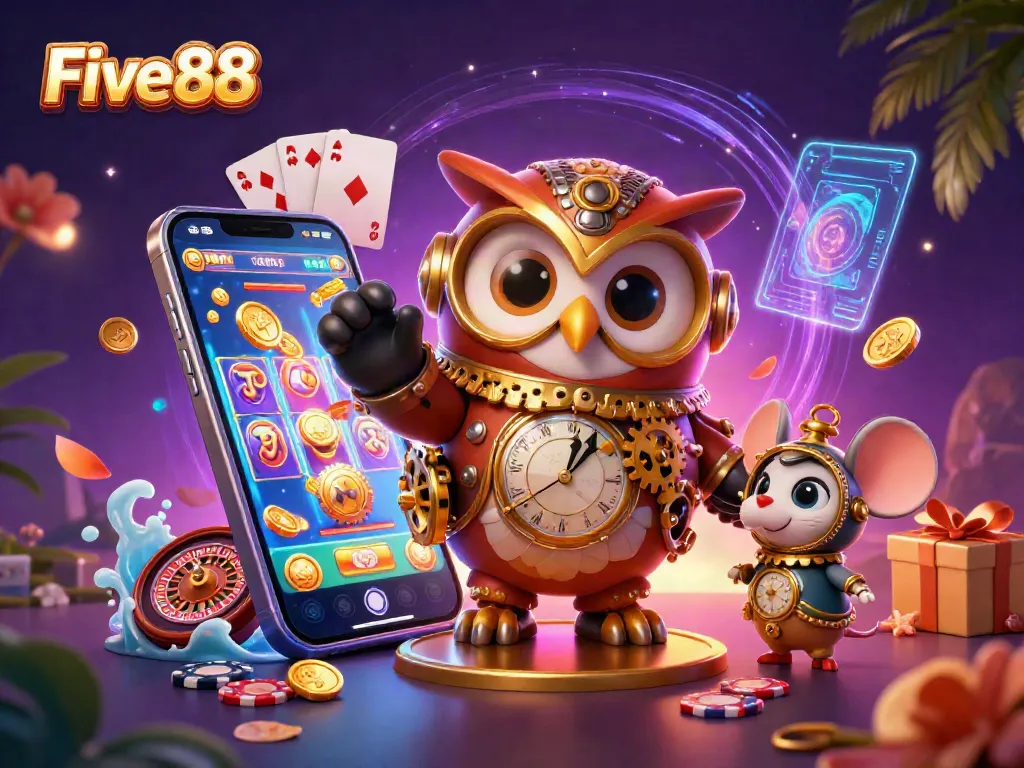 Experience engaging gameplay at Five88 with vibrant slot games and interactive casino elements.