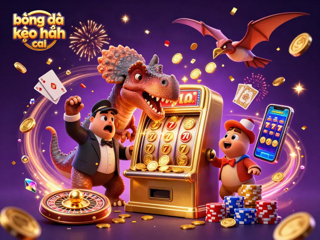 Experience thrilling bóng đá kèo nhà cái action with vibrant characters and dynamic casino elements.