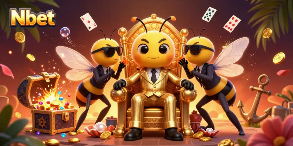 Nbet offers explosive wins with vibrant underwater treasure amidst 3D cartoon characters.