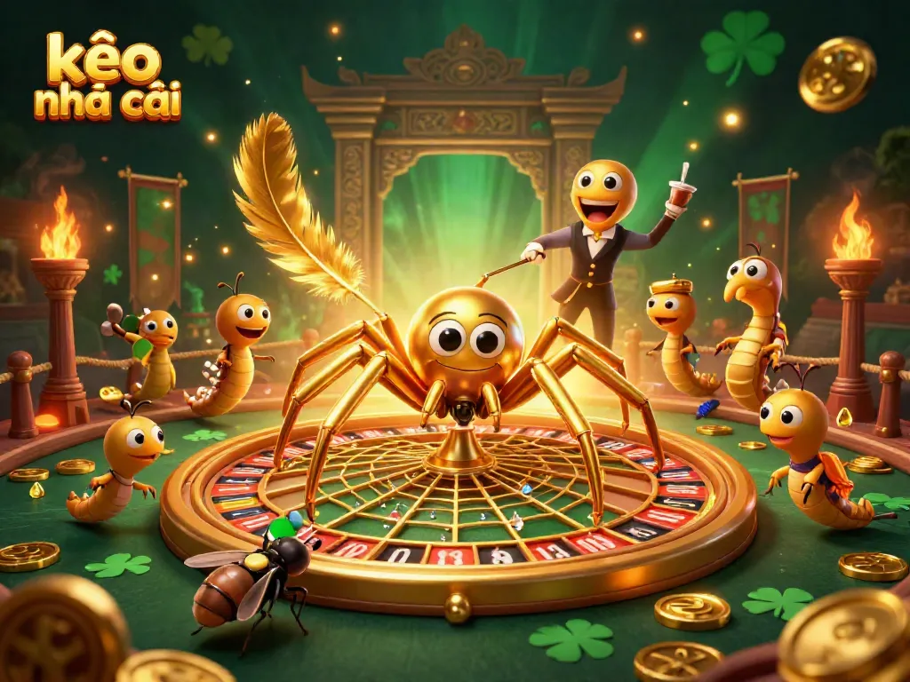 Engage in thrilling bets with kèo nhà cái, where a golden spider spins a roulette web and a nervous fly makes wagers.