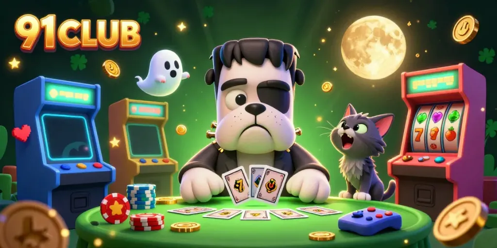 Experience the thrill of the 91 CLUB with cards, coins, and dynamic gaming action.