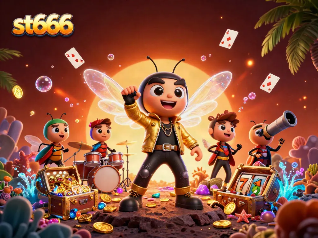 Experience st666's thrilling jackpot games featuring a vibrant rock star and underwater treasures.