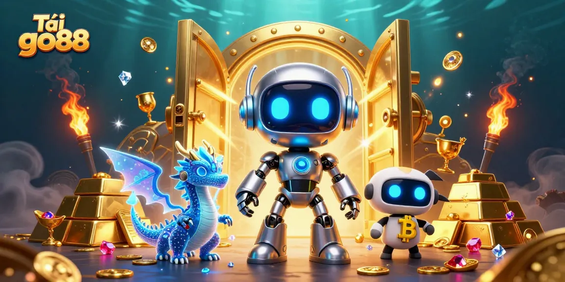 Engage in thrilling gameplay and Tải go88 for immersive casino experiences highlighted in a vibrant 3D scene.
