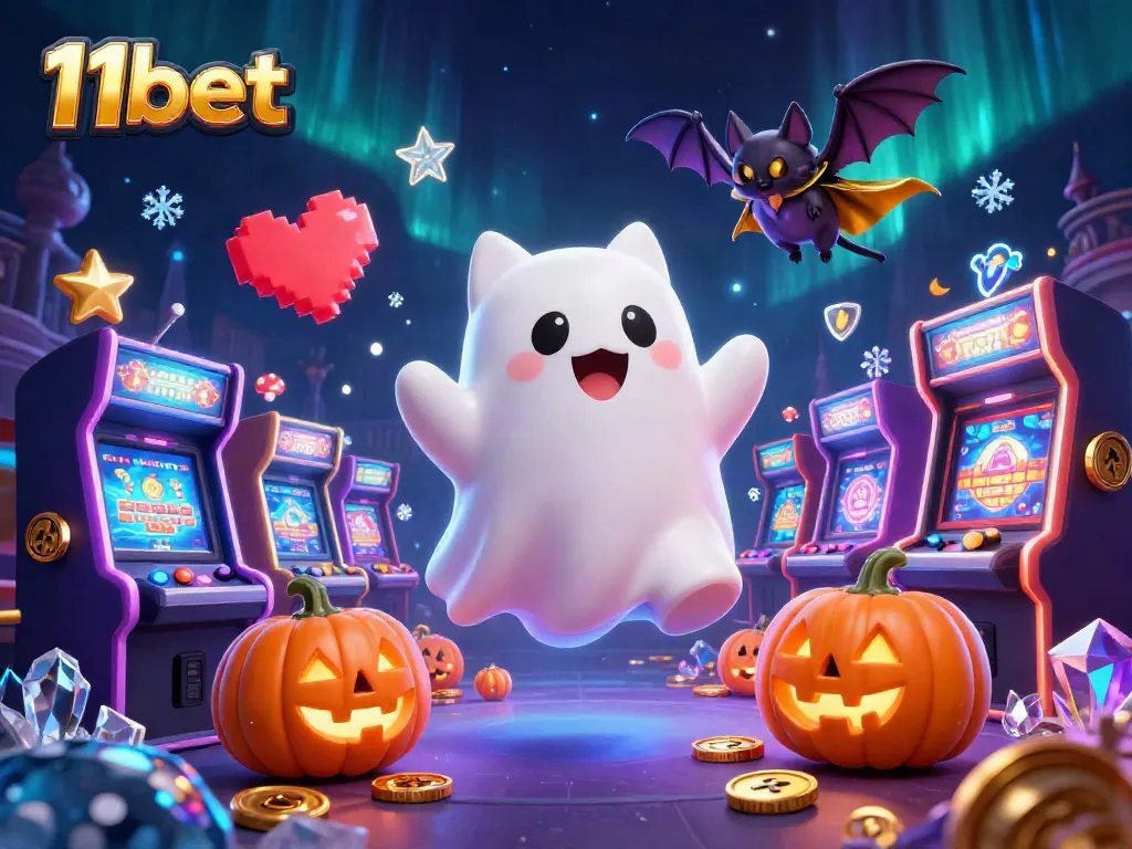 Experience thrilling gameplay with 11bet in this captivating haunted casino scene.