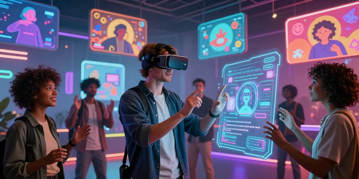 AI NSFW interaction scene showcasing diverse characters in a vibrant digital landscape.
