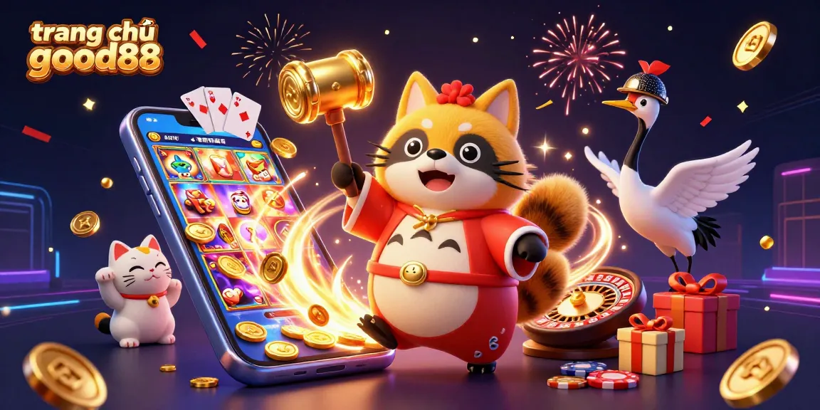 Celebrate with luck and excitement at trang chủ good88 featuring festive characters and vibrant casino elements.