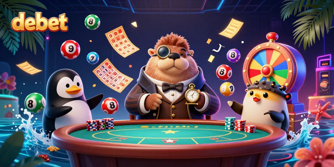 Engaging scene with debet showing a jolly walrus at an underwater poker game with vibrant casino elements.