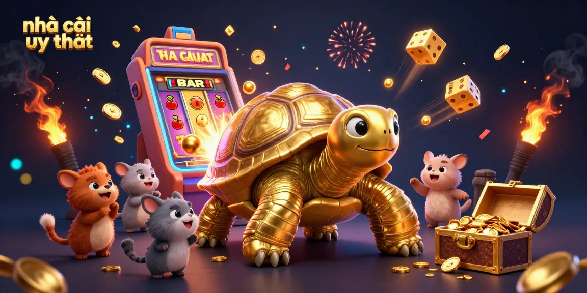 Experience the excitement of nhà cái uy tín with a vibrant casino scene featuring animated characters enjoying games.