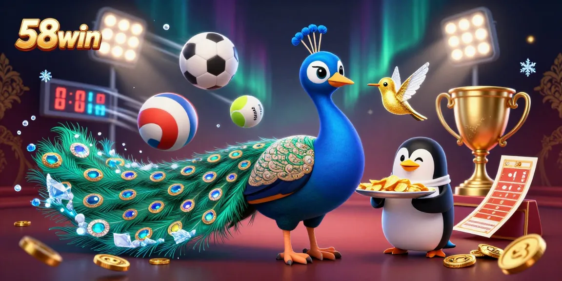 Experience thrilling gameplay at 58win with a dynamic illustration of vibrant casino elements.
