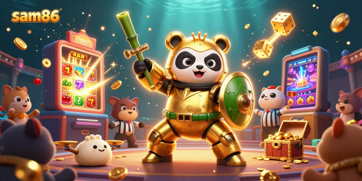 Engage in thrilling gameplay at sam86, featuring colorful 3D slots and animated game characters.