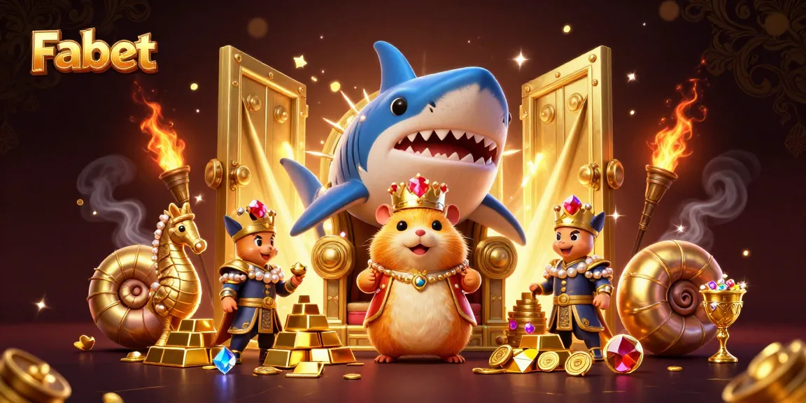 Experience thrilling gaming moments with Fabet's vibrant casino world featuring royal characters and treasures.